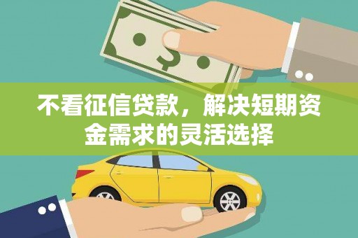 三水不看征信贷款，解决短期资金需求的灵活选择