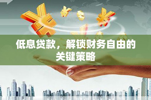 三水低息贷款，解锁财务自由的关键策略