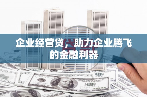 三水企业经营贷，助力企业腾飞的金融利器
