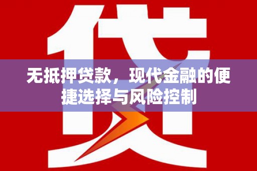 三水无抵押贷款，现代金融的便捷选择与风险控制