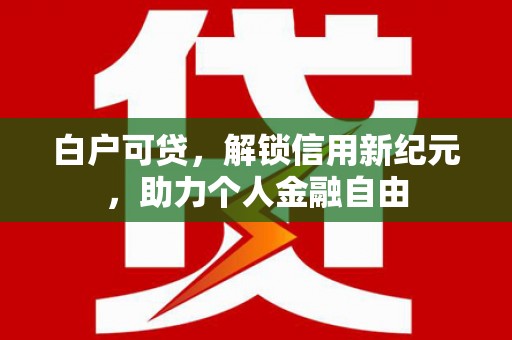 三水白户可贷，解锁信用新纪元，助力个人金融自由