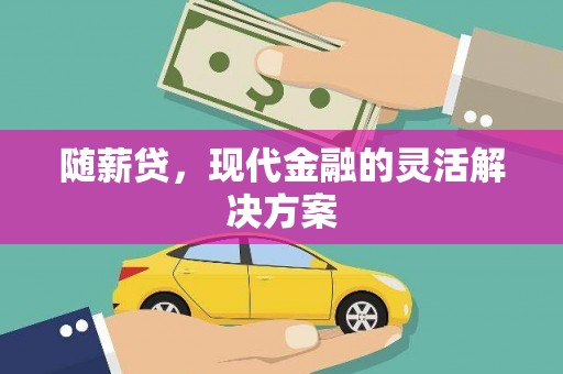 三水随薪贷，现代金融的灵活解决方案