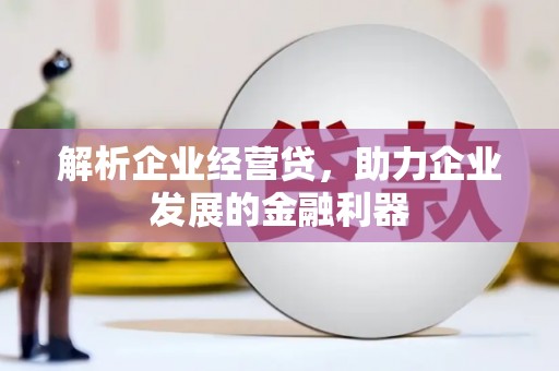三水解析企业经营贷，助力企业发展的金融利器