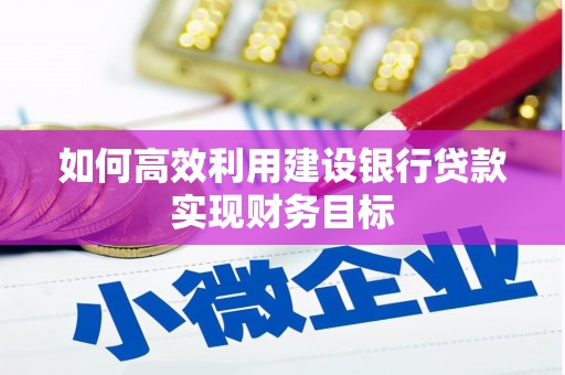 三水如何高效利用建设银行贷款实现财务目标