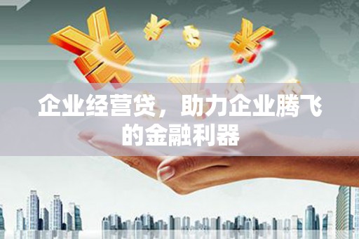 三水企业经营贷，助力企业腾飞的金融利器