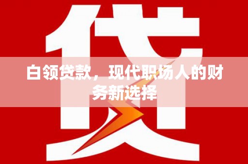 三水白领贷款，现代职场人的财务新选择