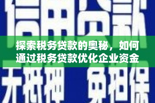 三水探索税务贷款的奥秘，如何通过税务贷款优化企业资金流