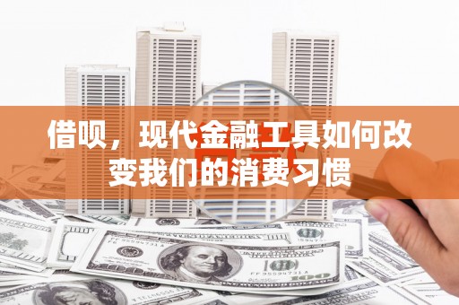 三水借呗，现代金融工具如何改变我们的消费习惯