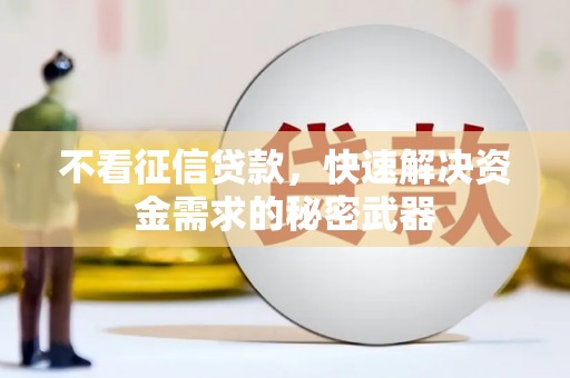 三水不看征信贷款，快速解决资金需求的秘密武器