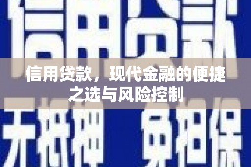 三水信用贷款，现代金融的便捷之选与风险控制