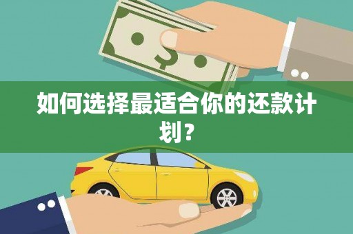 三水如何选择最适合你的还款计划？
