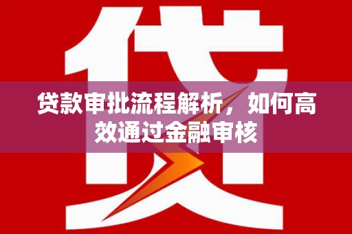 三水贷款审批流程解析，如何高效通过金融审核