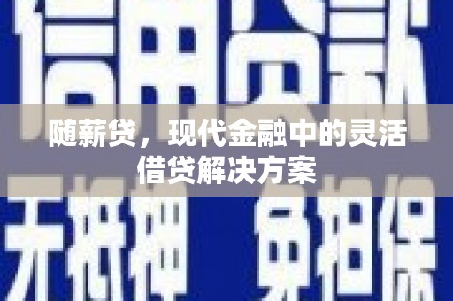 三水随薪贷，现代金融中的灵活借贷解决方案