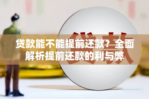 三水贷款能不能提前还款？全面解析提前还款的利与弊