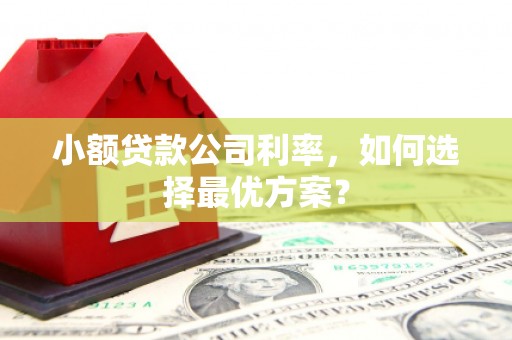 三水小额贷款公司利率，如何选择最优方案？