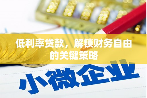 三水低利率贷款，解锁财务自由的关键策略