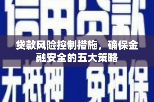 三水贷款风险控制措施，确保金融安全的五大策略
