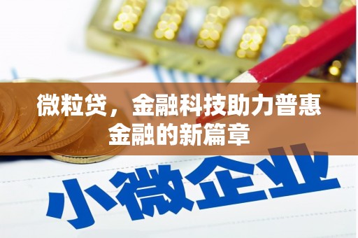 三水微粒贷，金融科技助力普惠金融的新篇章