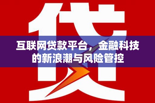 三水互联网贷款平台，金融科技的新浪潮与风险管控