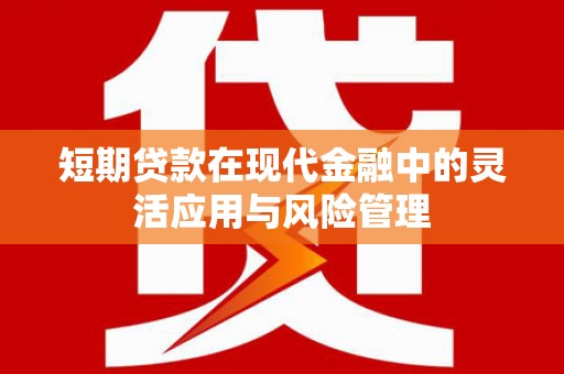 三水短期贷款在现代金融中的灵活应用与风险管理